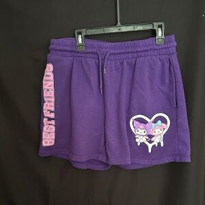 Sanrio Purple "Best Friends" Graphic Athletic Shorts